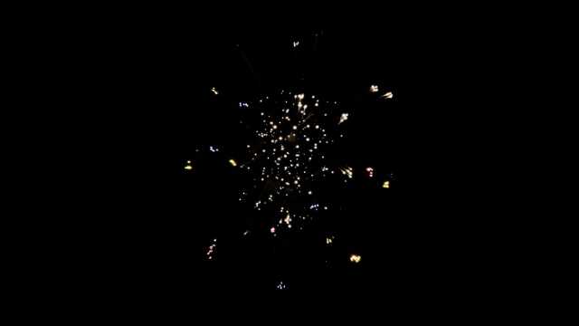 JPT26 Fireworks Videos Black Footage in 4k UHD with Sound, 11 Crossette Crackle Glitter Effect